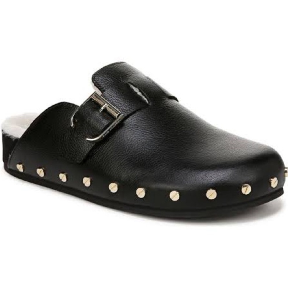 Veronica Beard Fern 2 Shearling Lined Clog. Black. 8